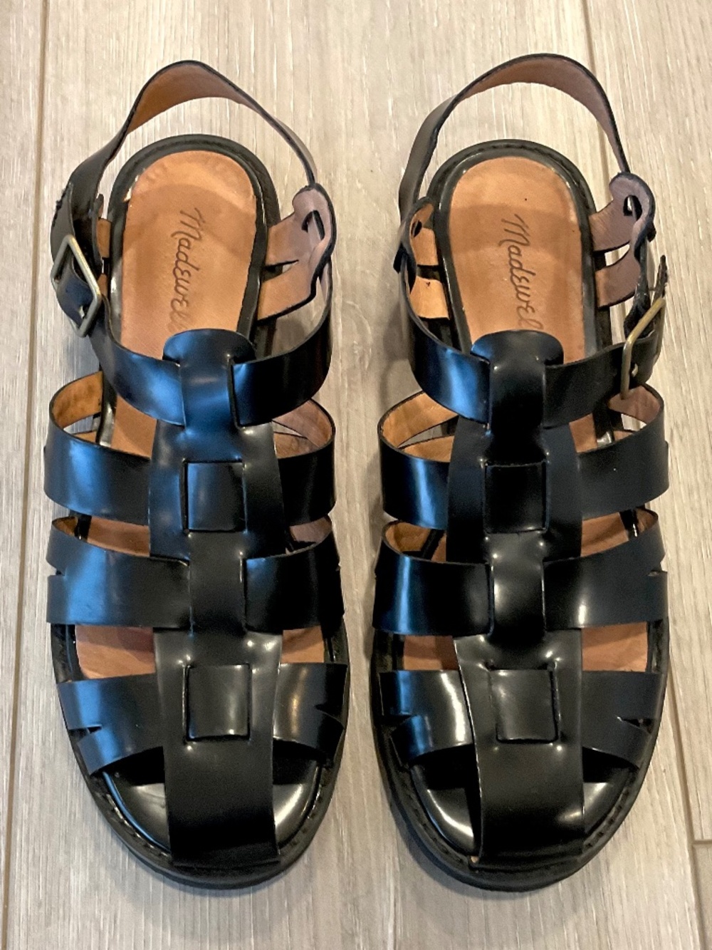 MADEWELL The Cari Fisherman Sandal in Black Size 9.5